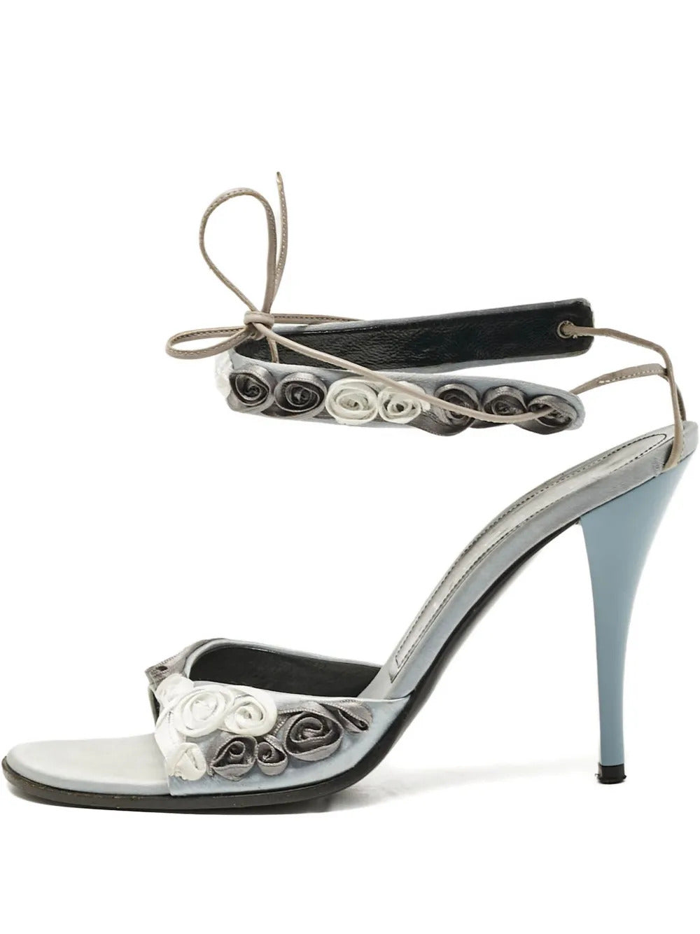 Casadei Vintage  105mm rose-detail satin sandals