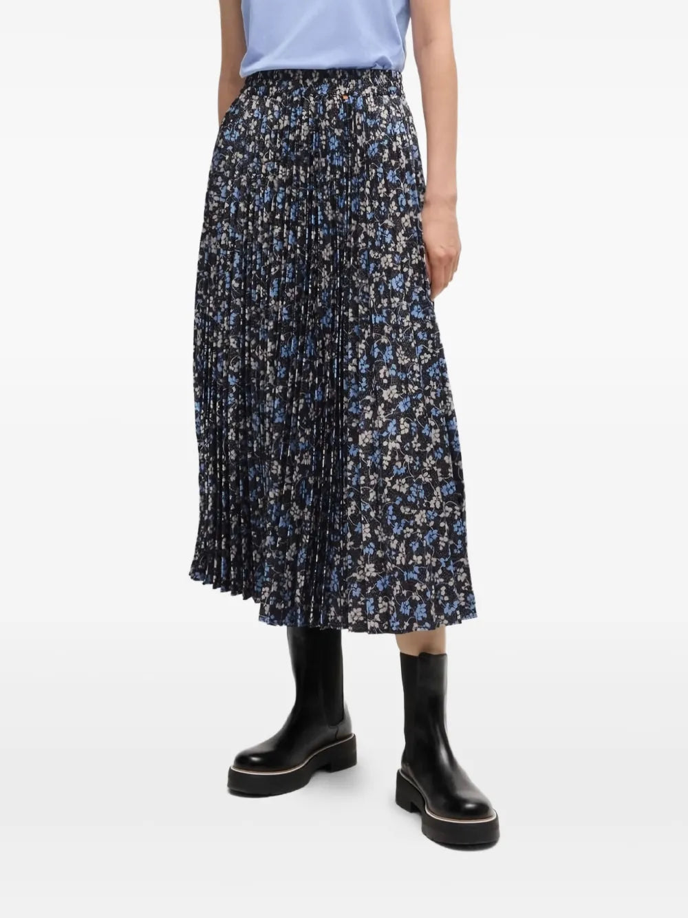 BOSS  floral-print midi skirt