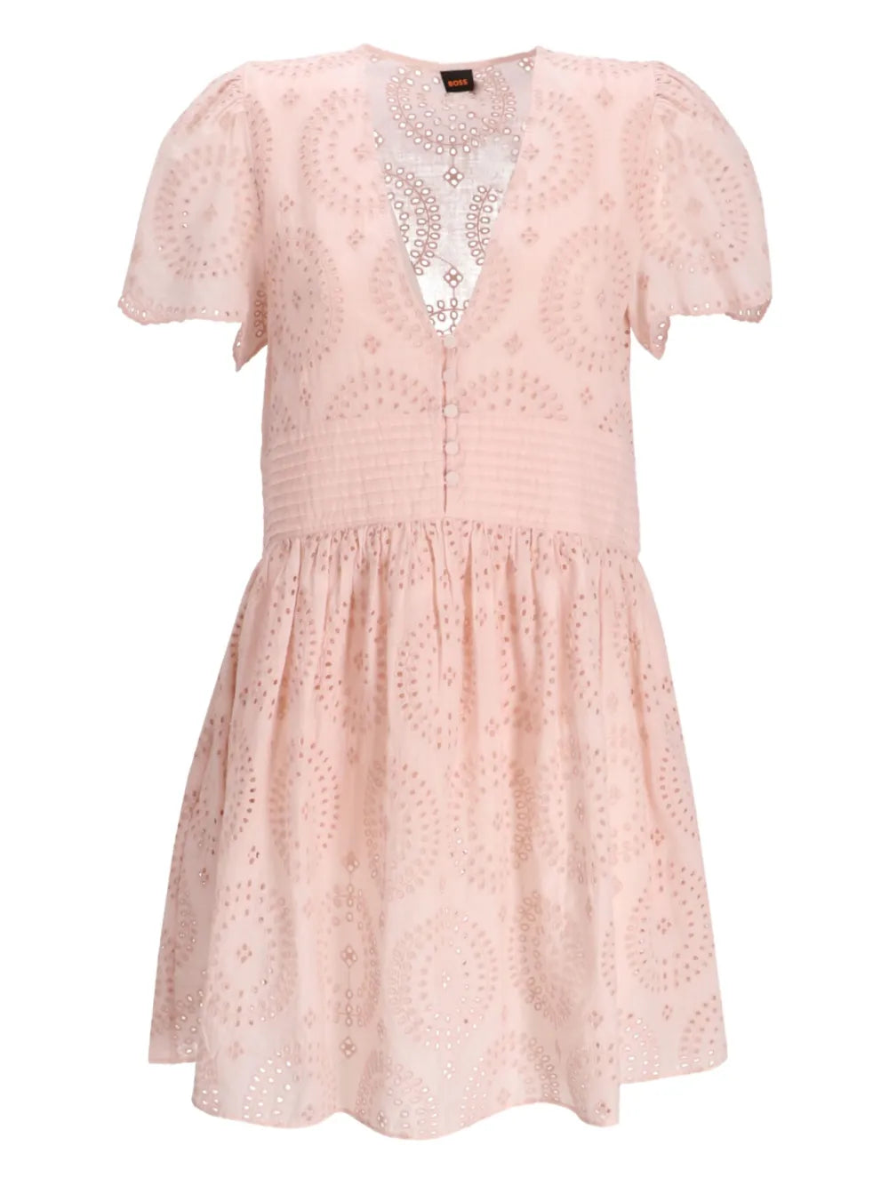 BOSS  embroidered short-sleeve dress