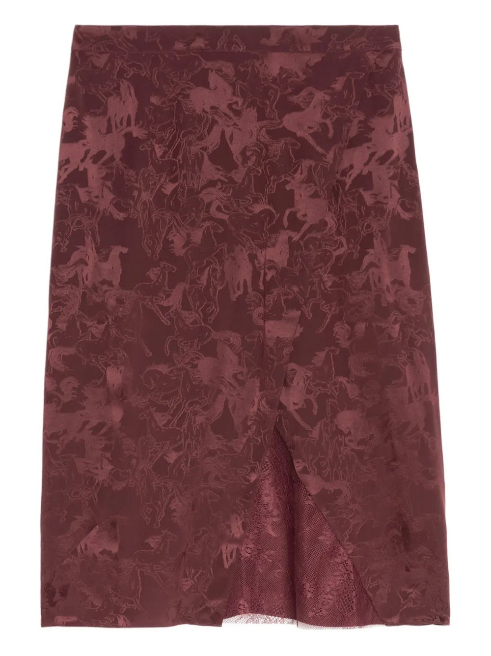 Zadig&Voltaire  floral-lace horse-motif skirt