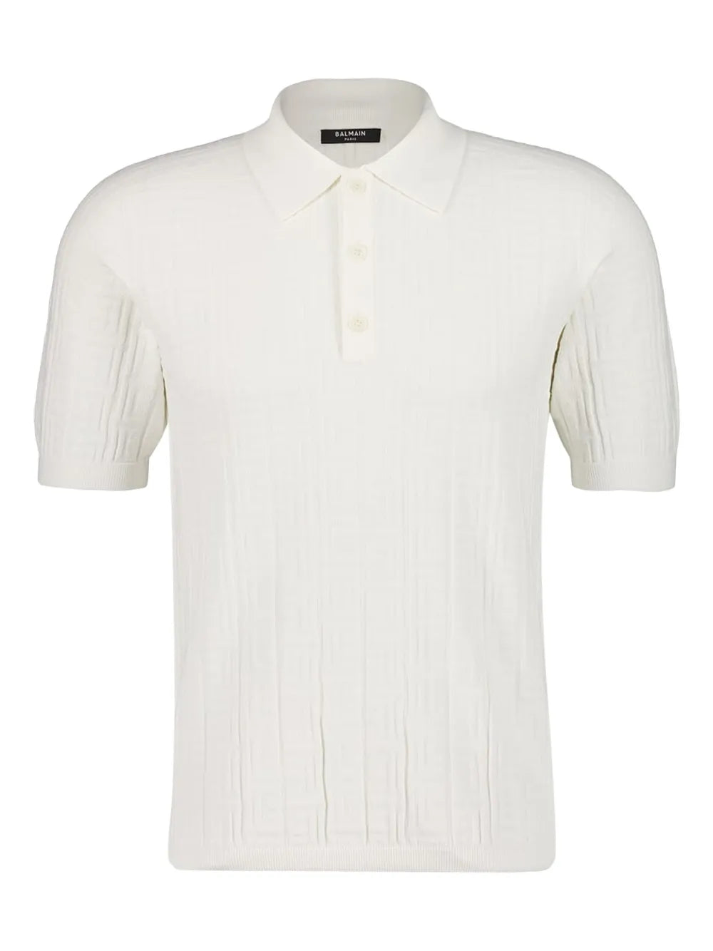 Balmain  textured knitted polo shirt