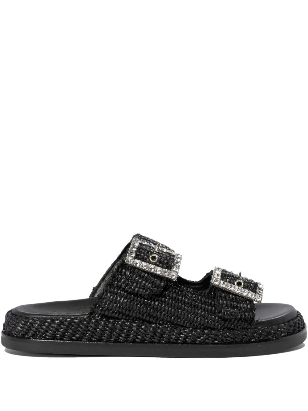 ALIBI  raffia embellished buckle sandals