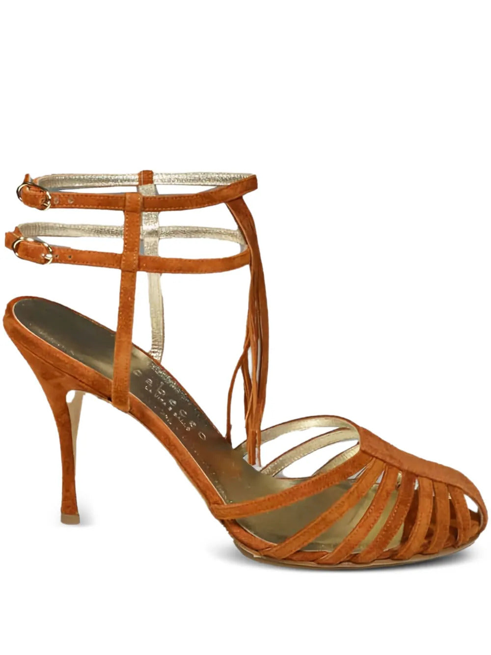 CABECEO  100mm caged heeled sandals