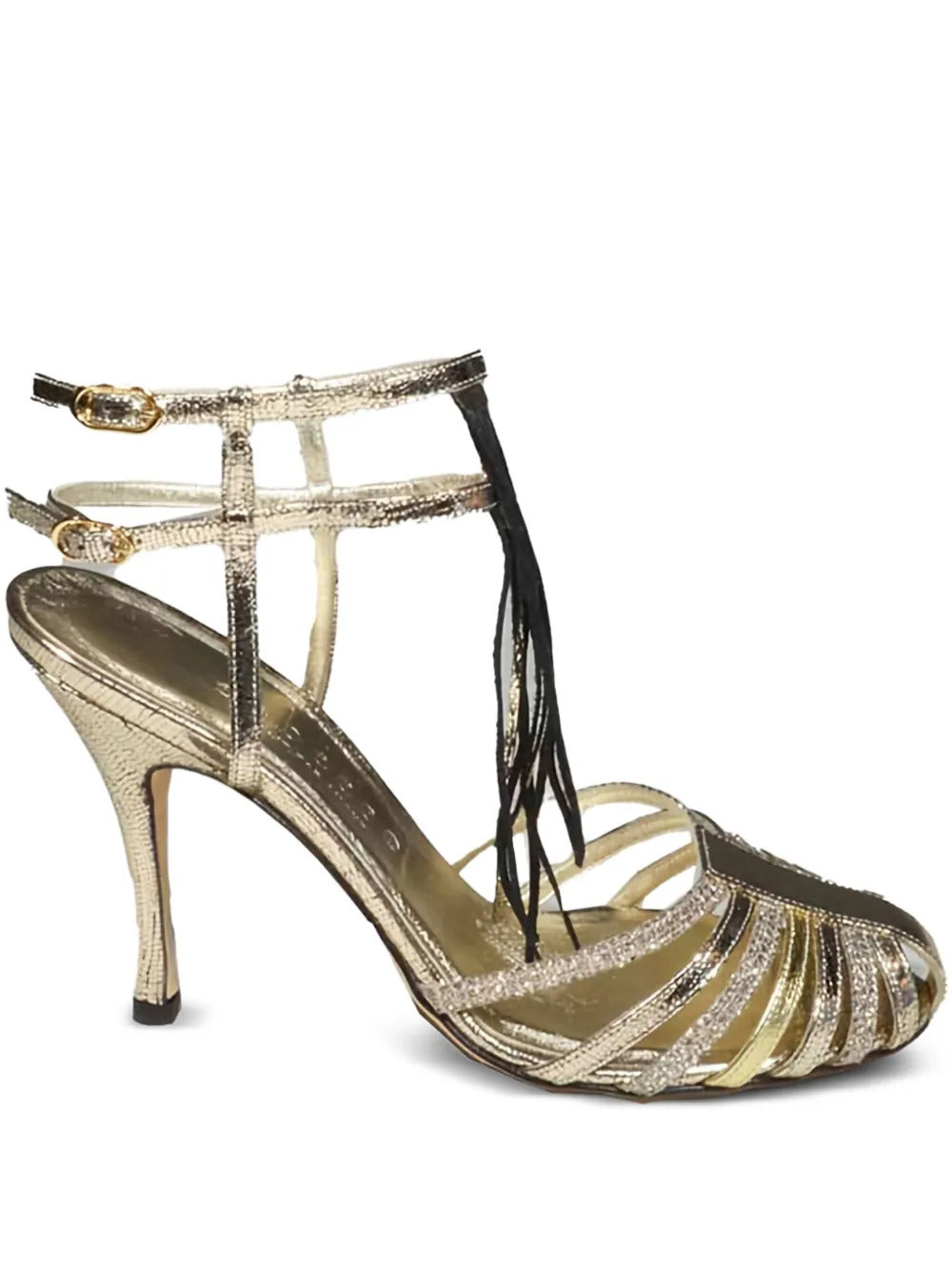 CABECEO  100mm caged heeled sandals