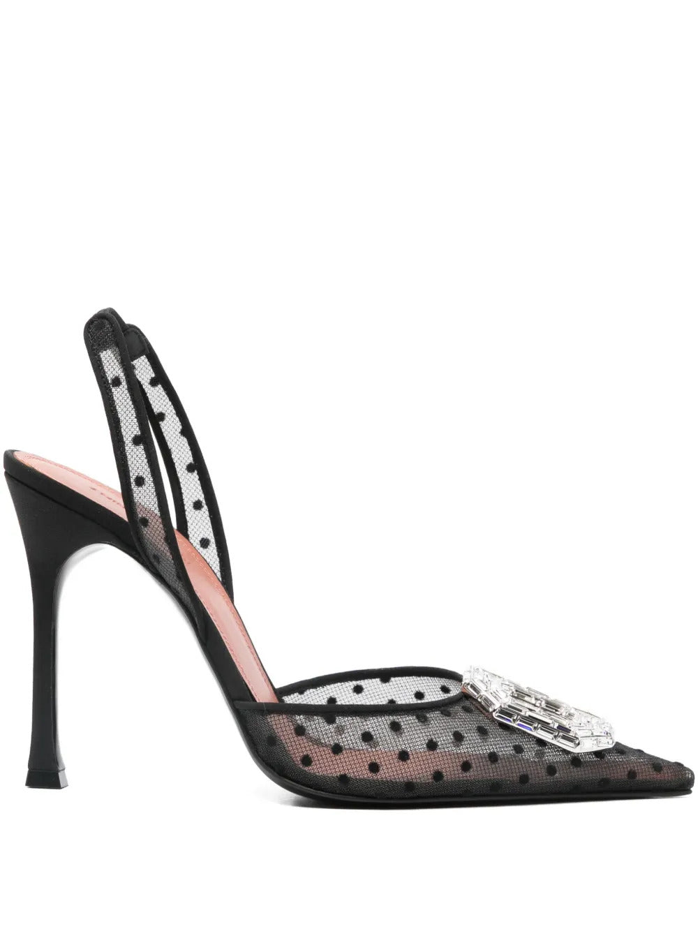 Amina Muaddi Camelia lace polka-dot pumps