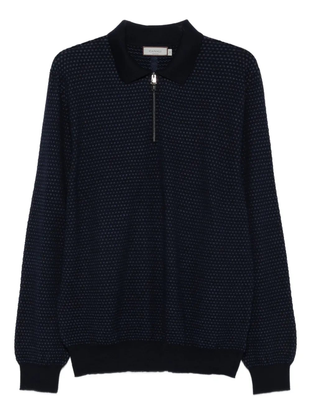 Canali zip-neck polo shirt
