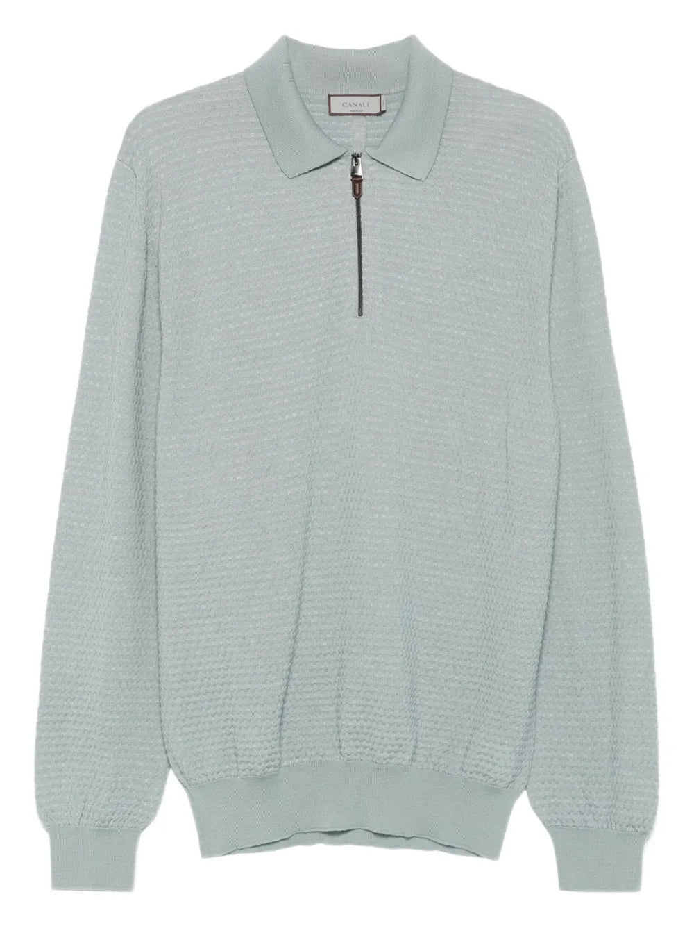 Canali  zip-neck polo shirt