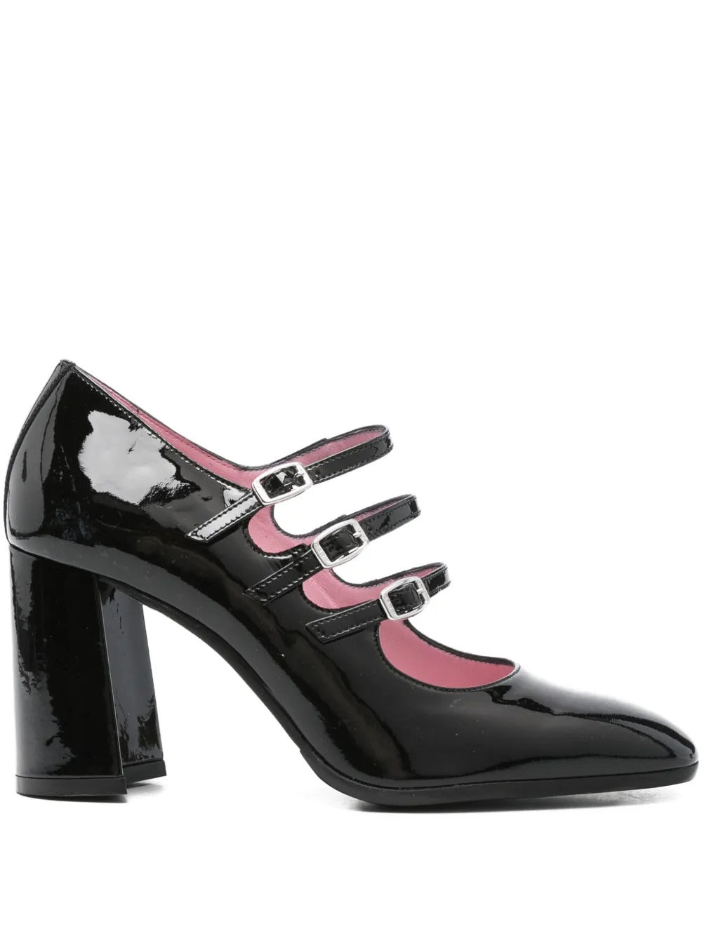 Carel Paris  80mm triple-buckle block-heel pumps