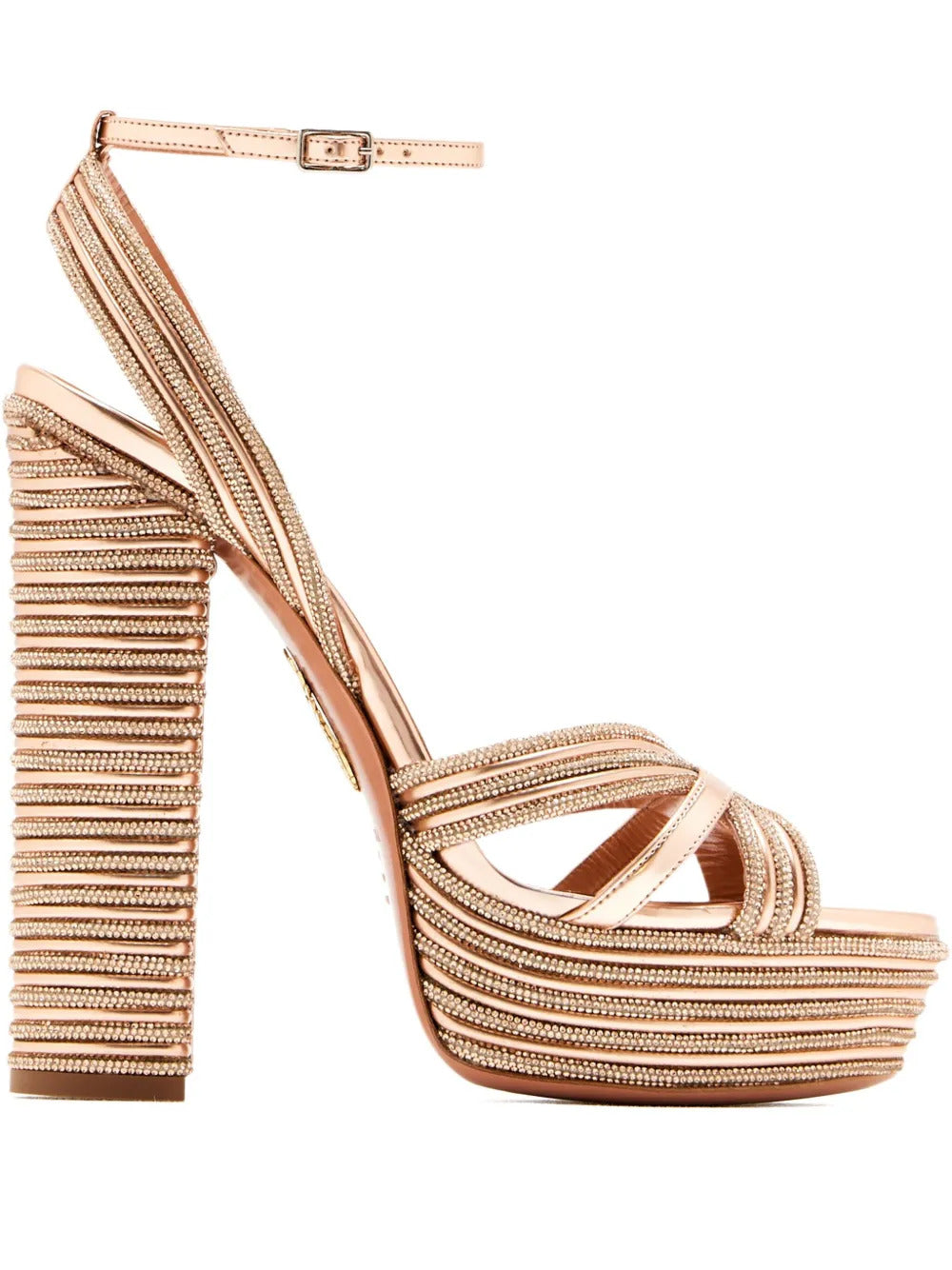 Aquazzura  140mm Sundance Sparkle embellished platform sandals