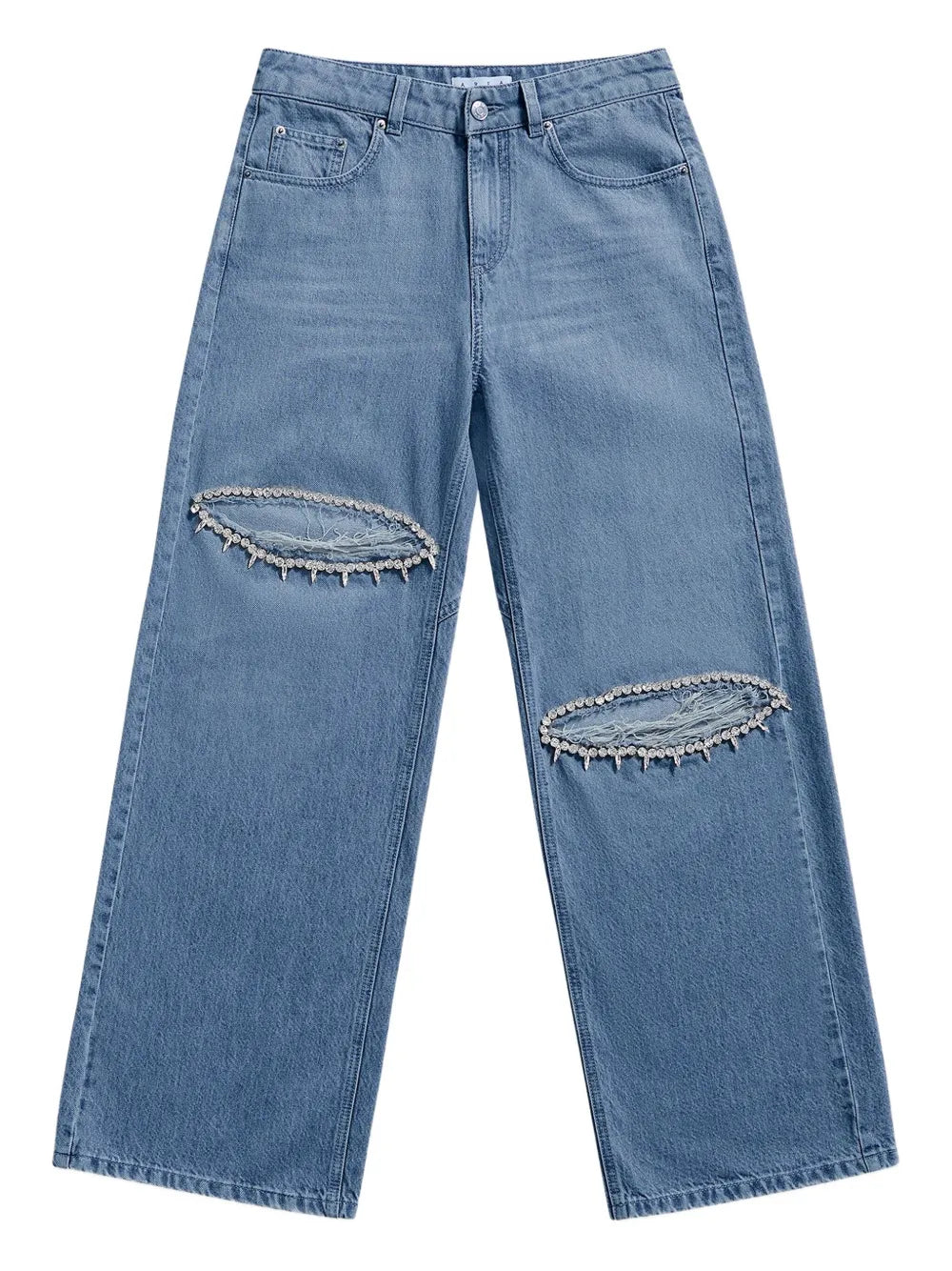 AREA  crystal-embellished pocket jeans