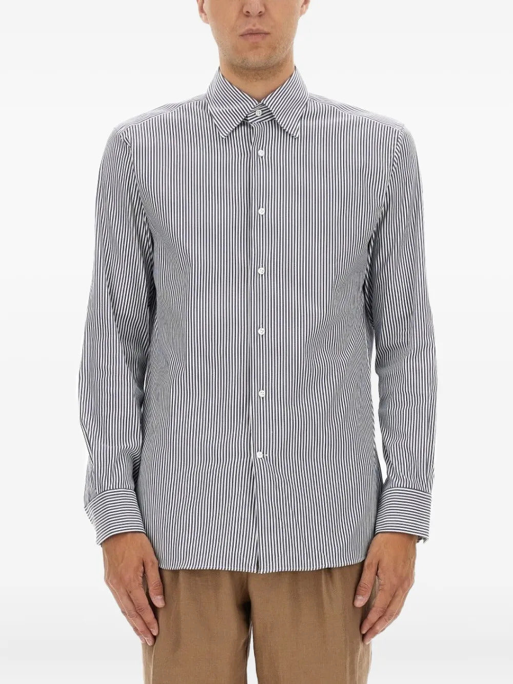 BOSS  striped camel shirt
