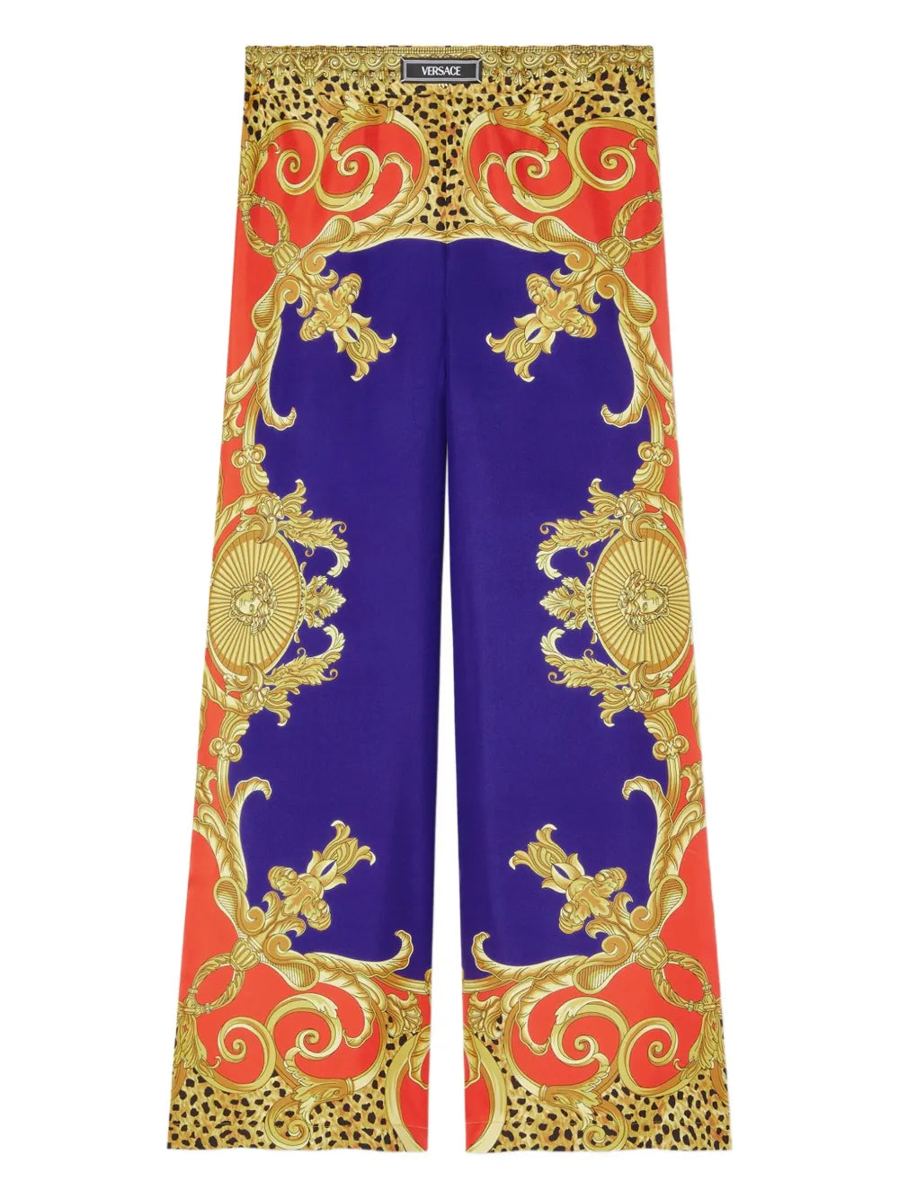 Versace  baroque-print elastic-waist trousers