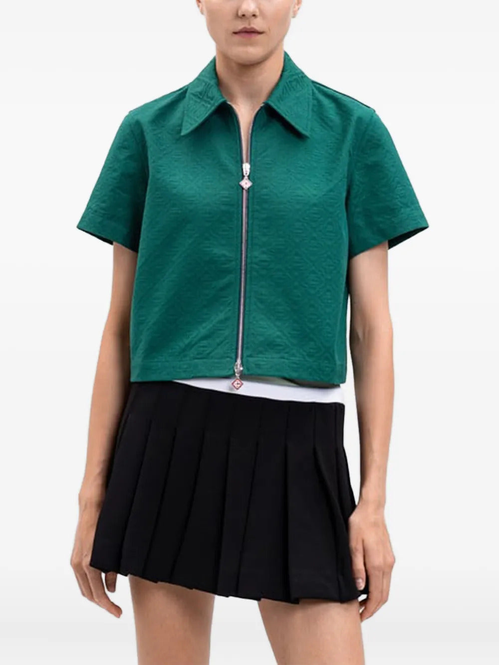 Casablanca  logo-embossed zip-front shirt