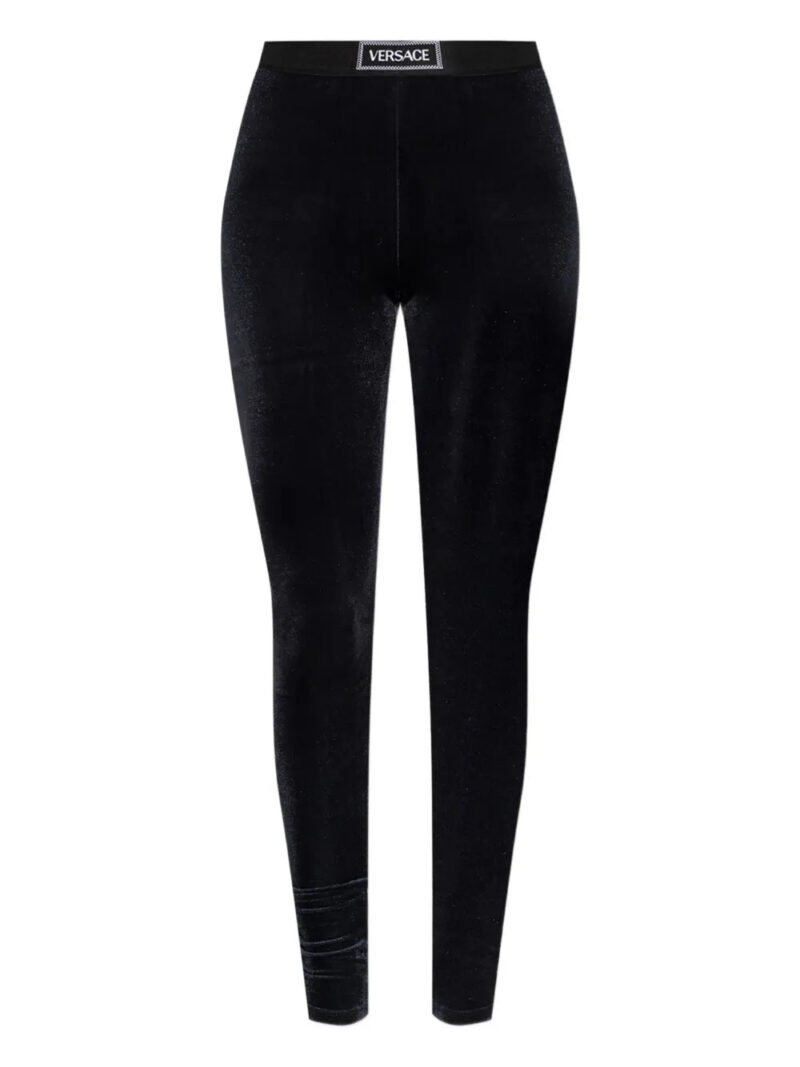 Versace  logo-band ribbed trousers