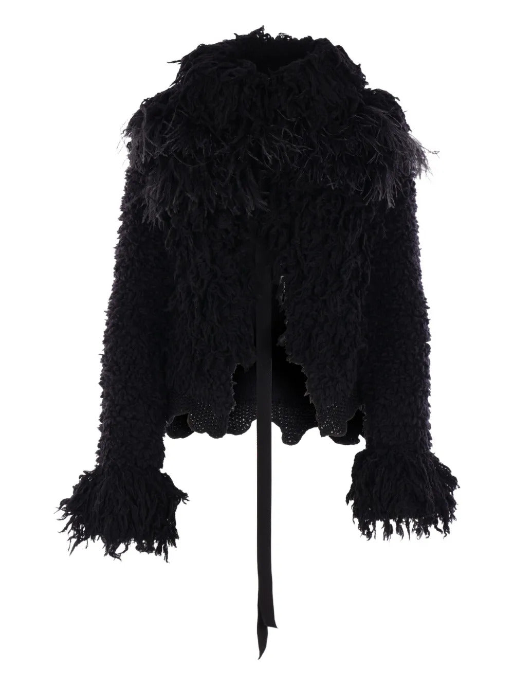 Ann Demeulemeester  feather-trim jacket