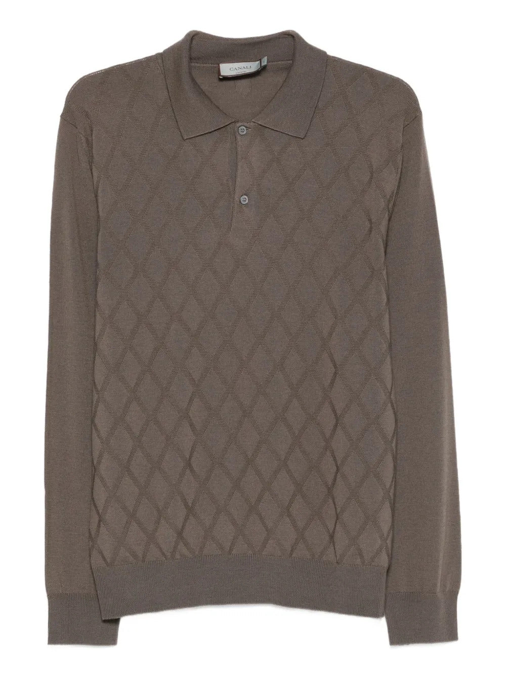 Canali  diamond-pattern polo shirt