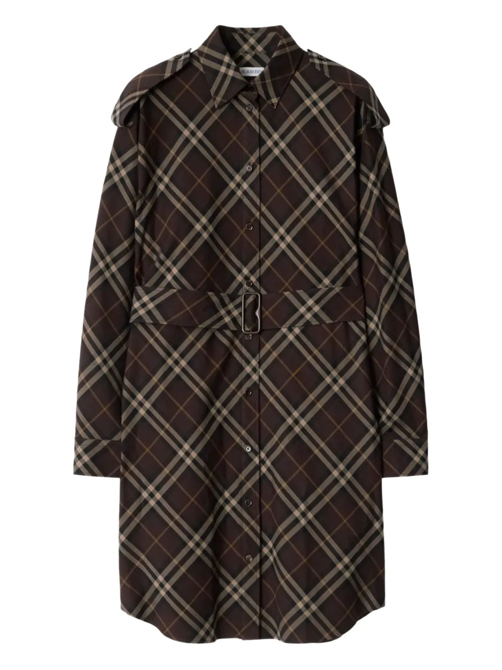 Burberry  check-pattern flannel shirt dress