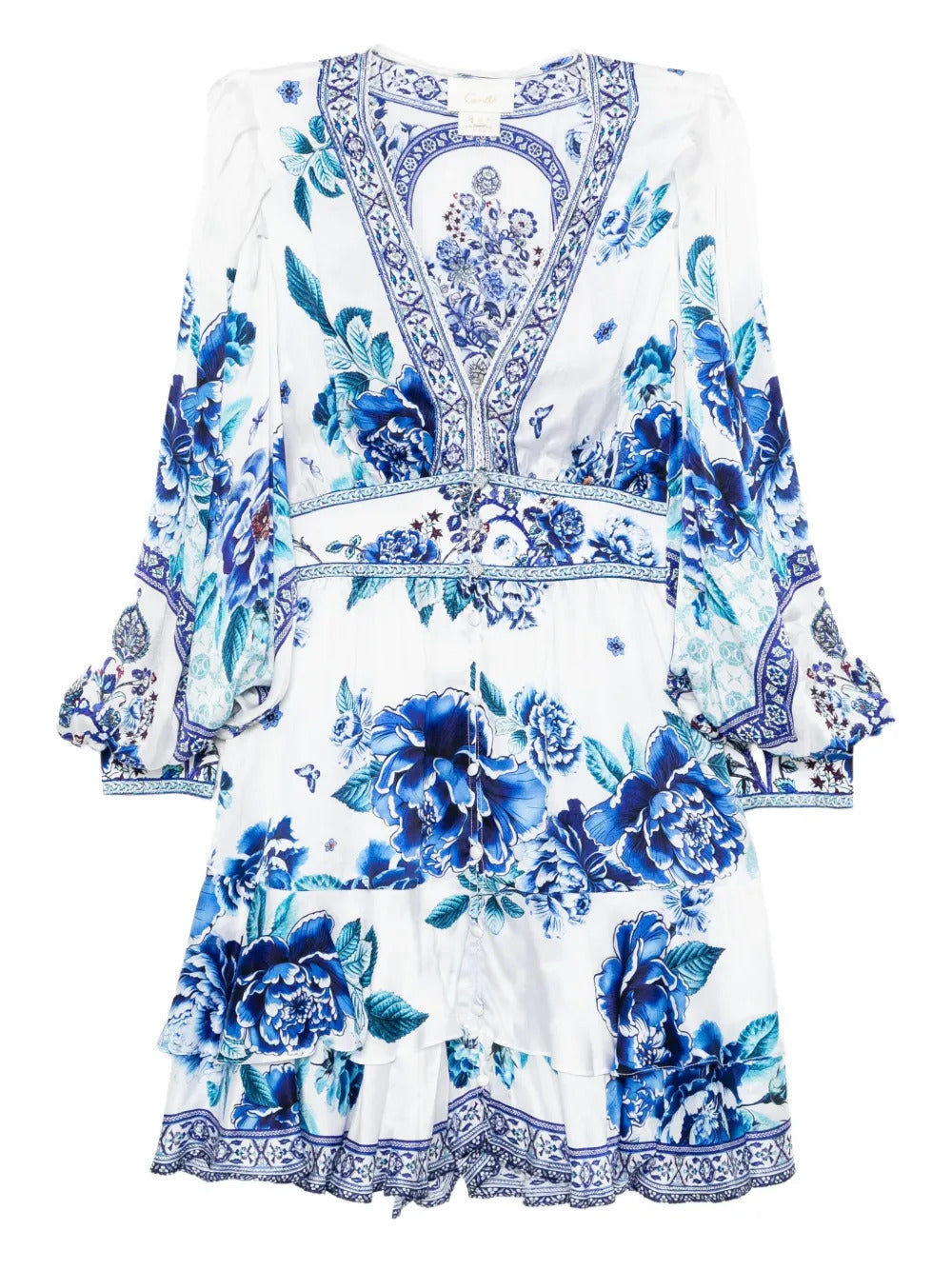 Camilla  button front frill dress