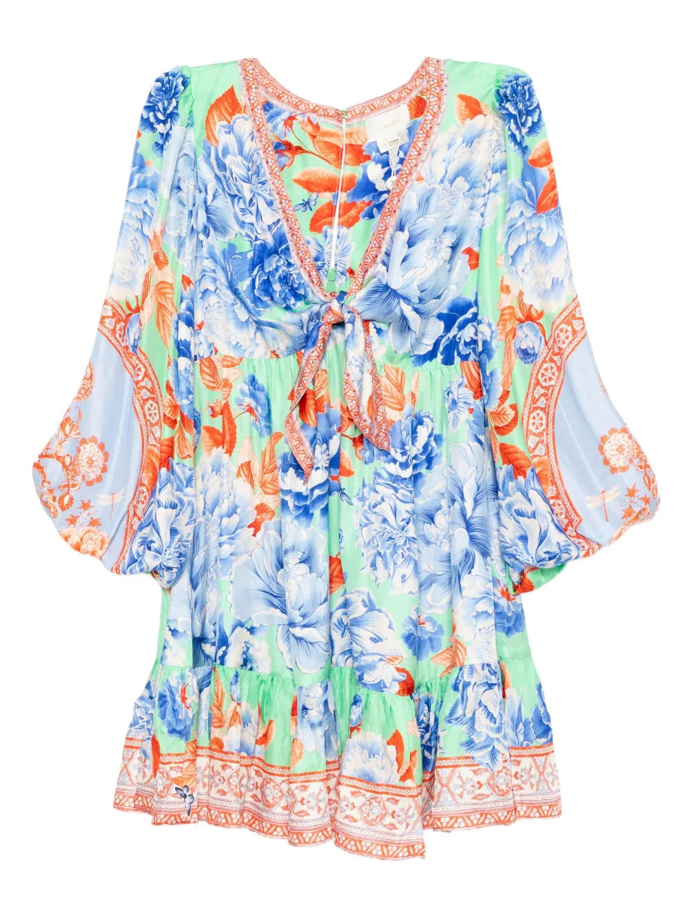 Camilla  short tie front blouson dress