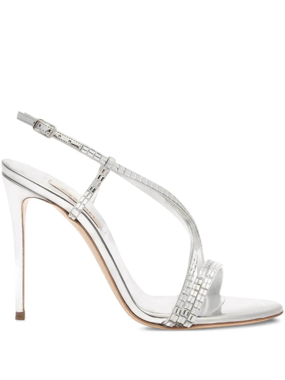 Casadei  100mm Julia crystal-embellished slingback sandals