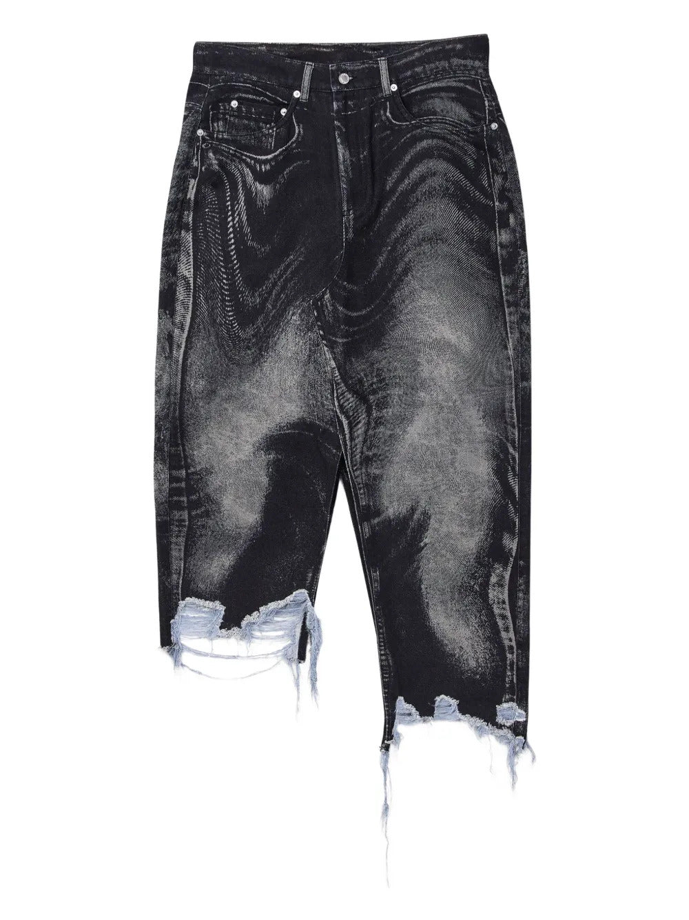 CamperLab  acid-wash frayed denim skirt