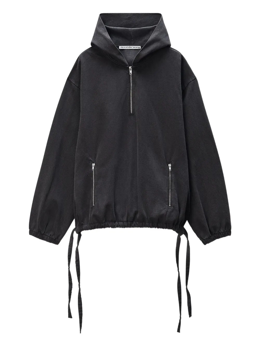 Alexander Wang  half-zip drawstring-waist hoodie