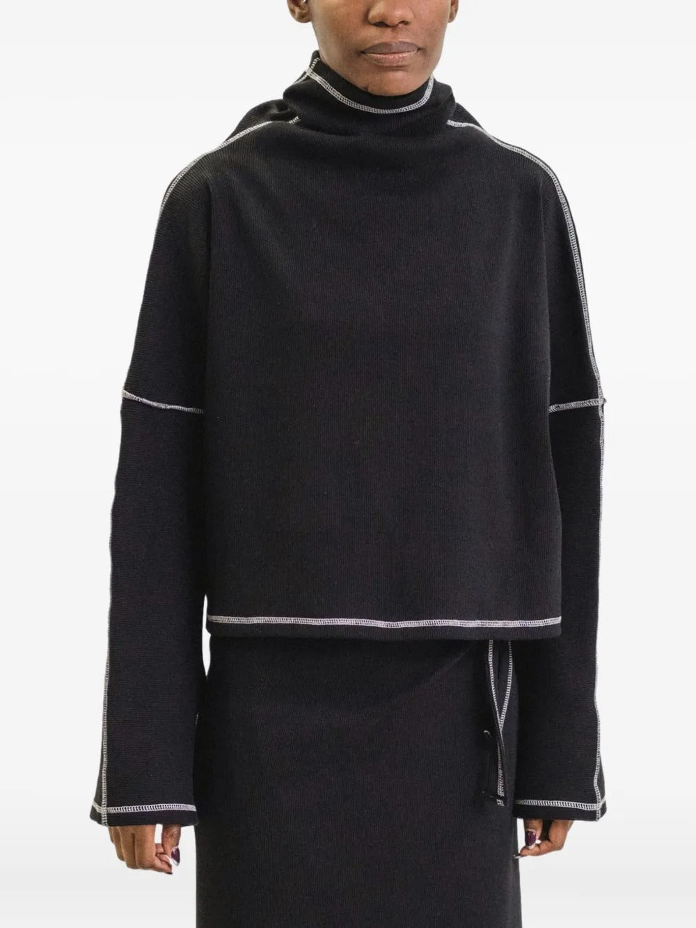 Baserange  Camer contrast-stitch turtleneck top
