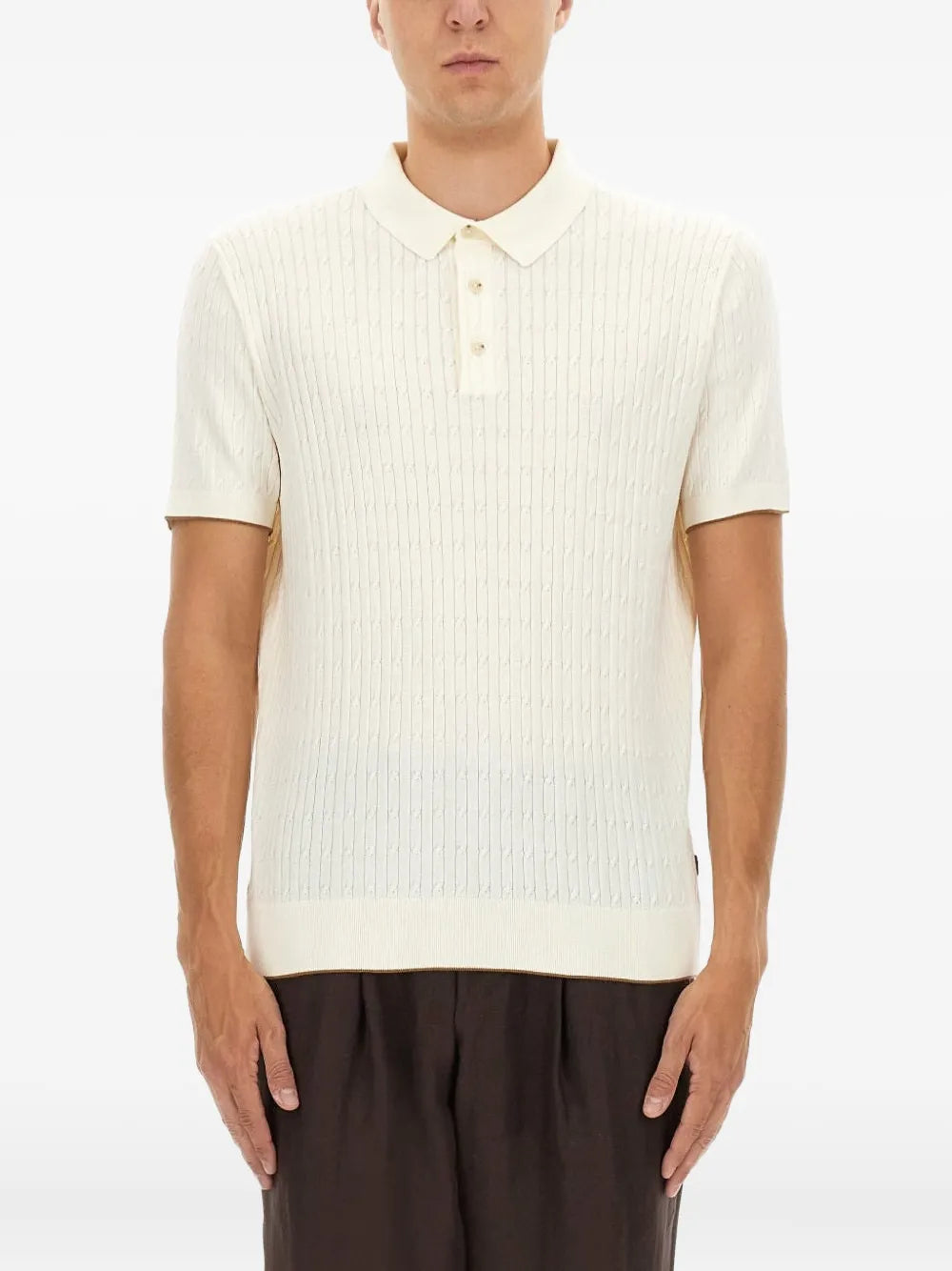 BOSS  ribbed polo shirt