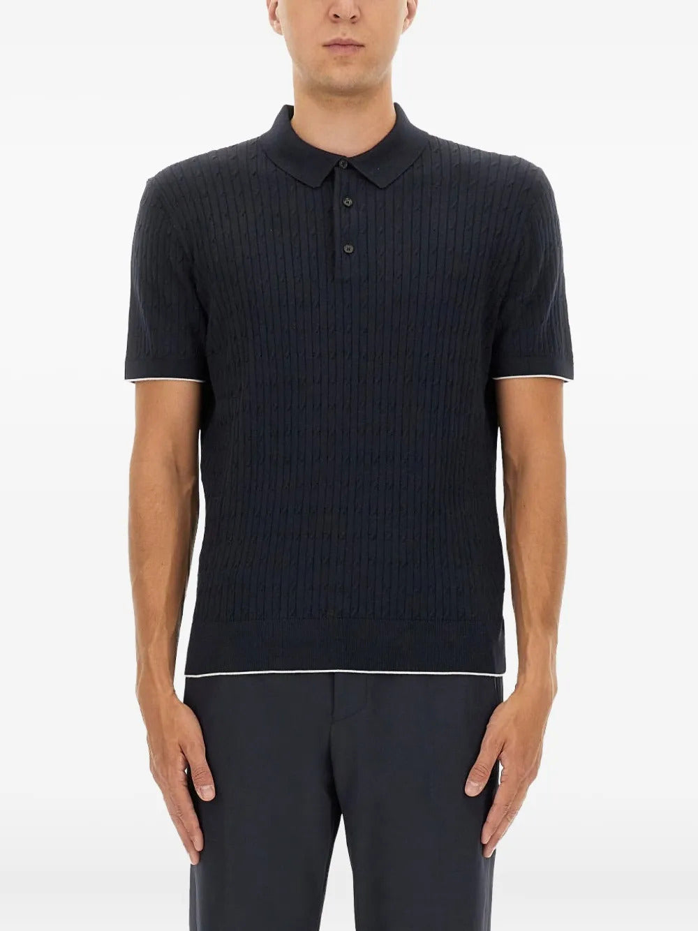 BOSS  ribbed polo shirt