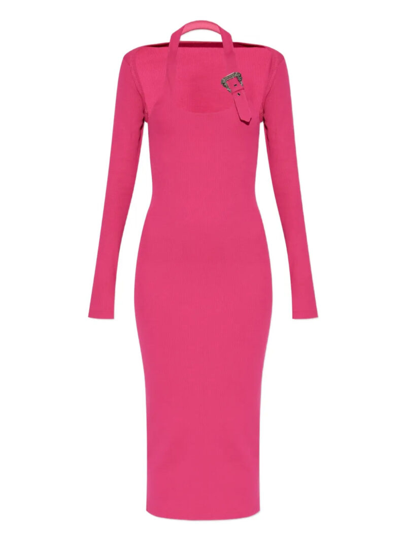 Versace Jeans Couture  baroque-buckle-embellished ribbed midi dress