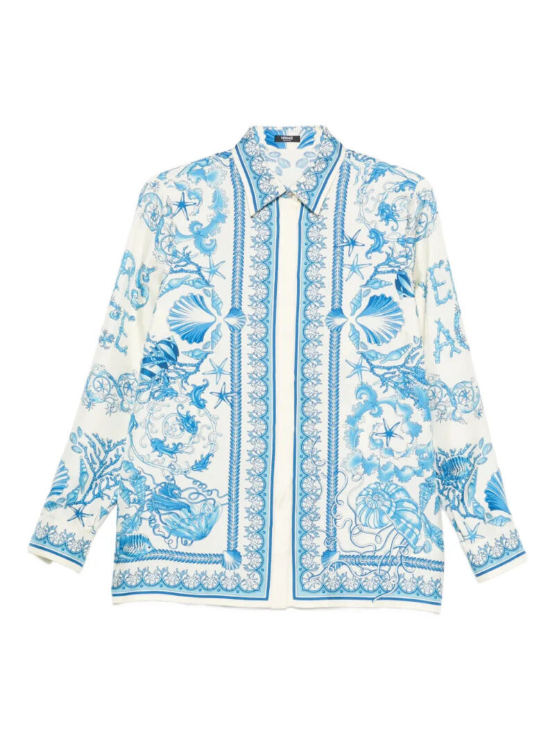 Versace  seashell-print shirt