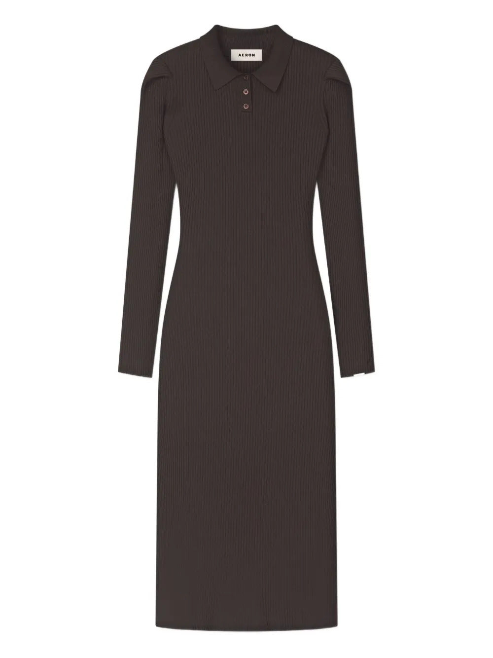 AERON  rib-knit polo-neck midi dress