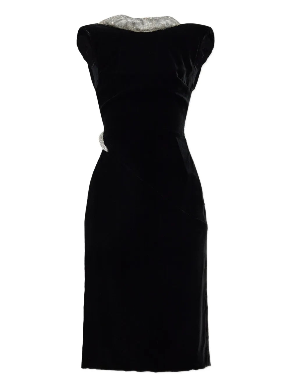 Versace  crystal-embellished velvet dress