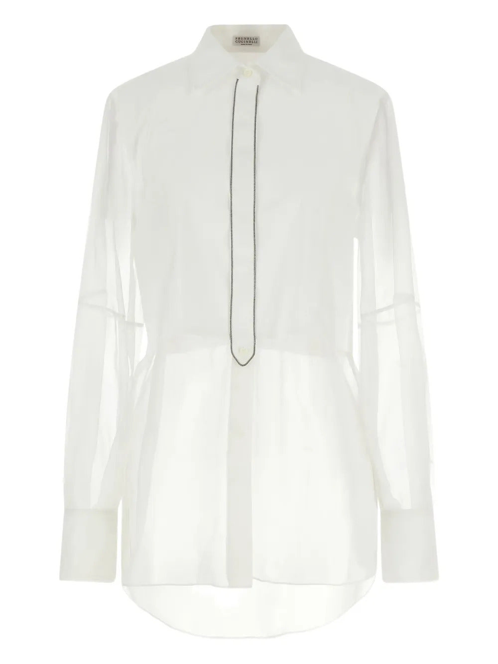 Brunello Cucinelli  organza-sleeve button shirt