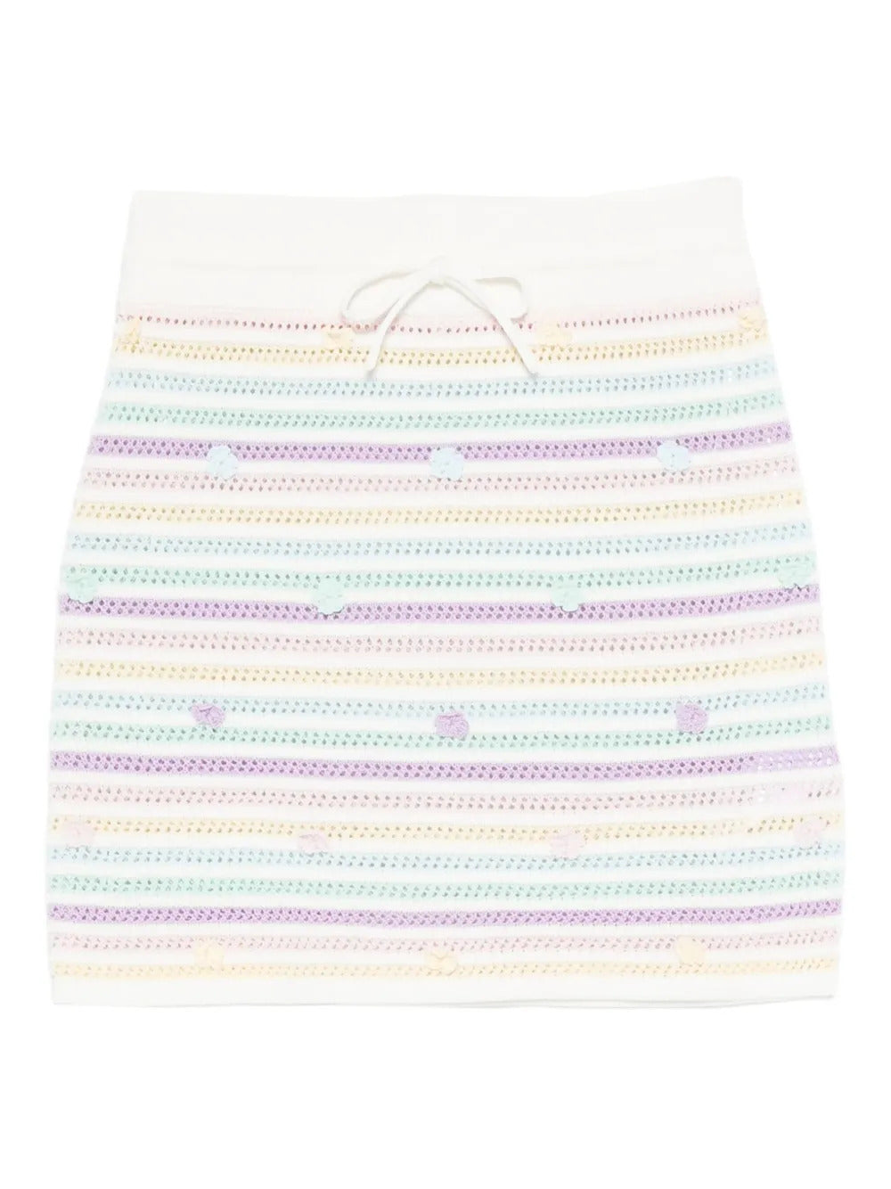 Casablanca  striped floral-embellished skirt