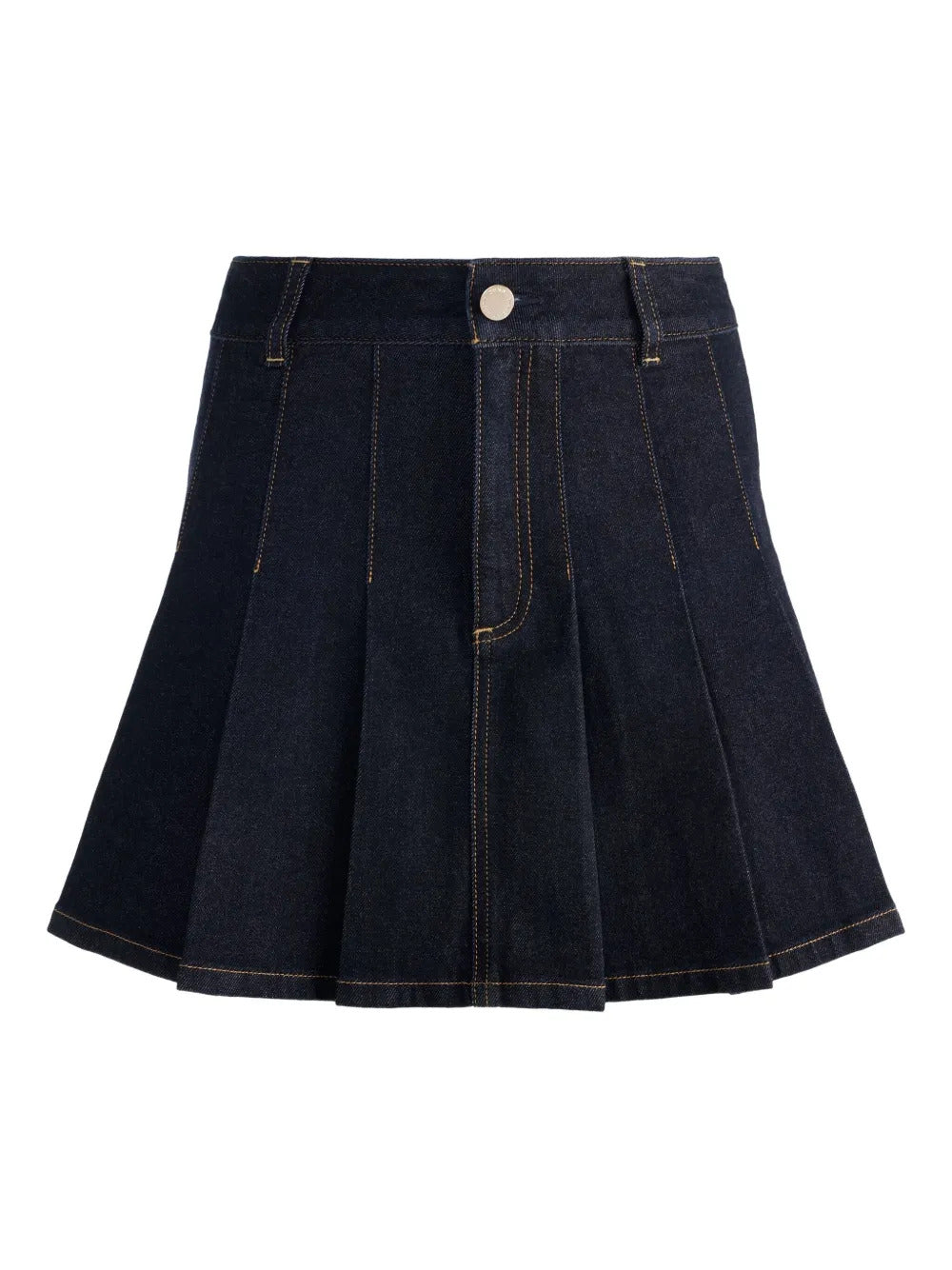alice + olivia Suzie pleated denim mini skirt