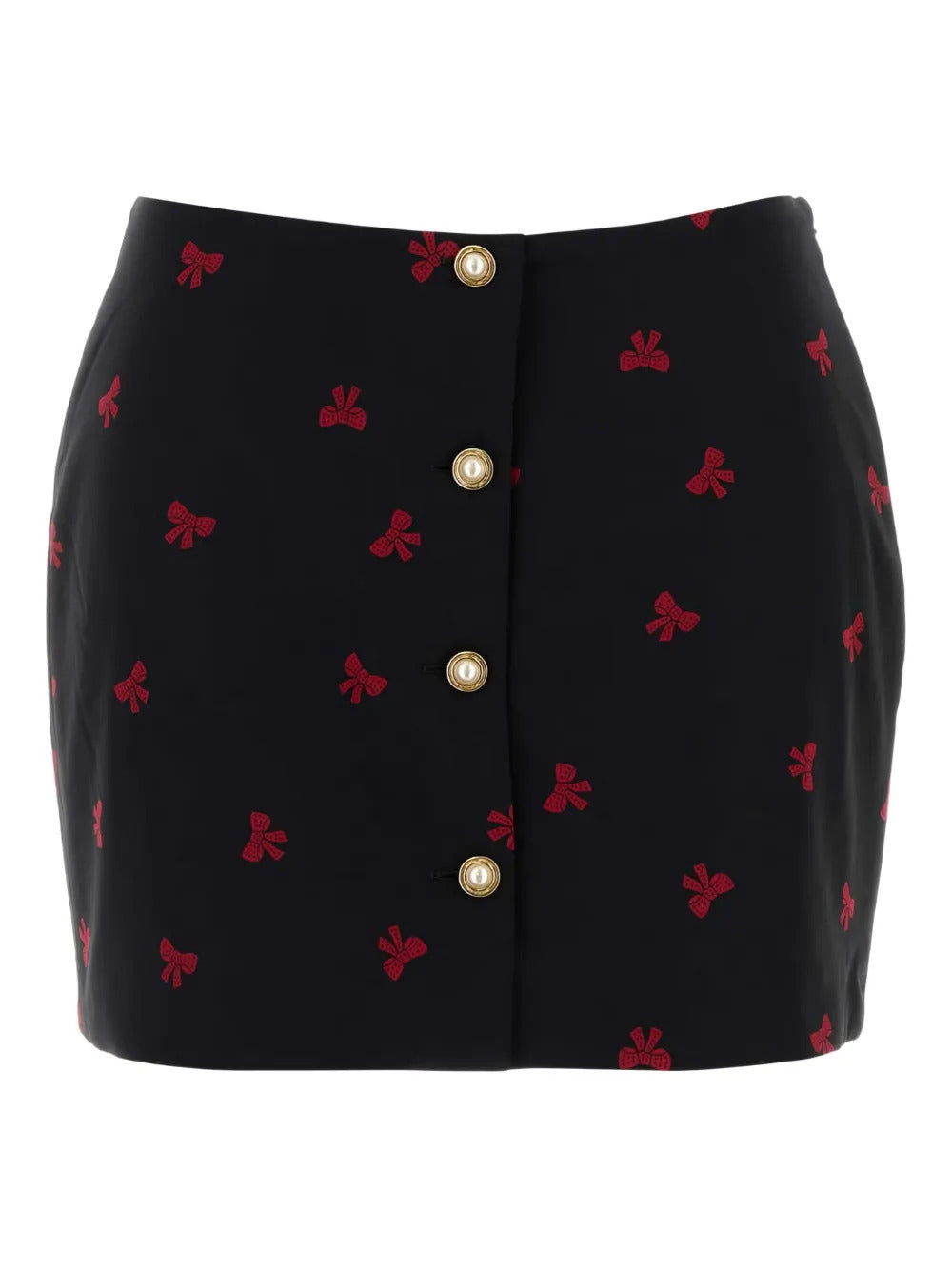 Alessandra Rich  bow-print button skirt
