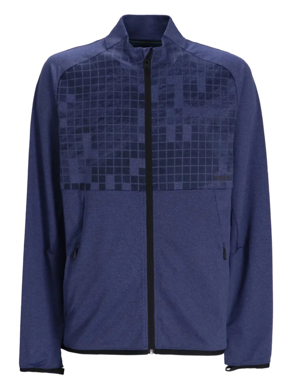 BOSS  geometric-pattern zip-up sweatshirt