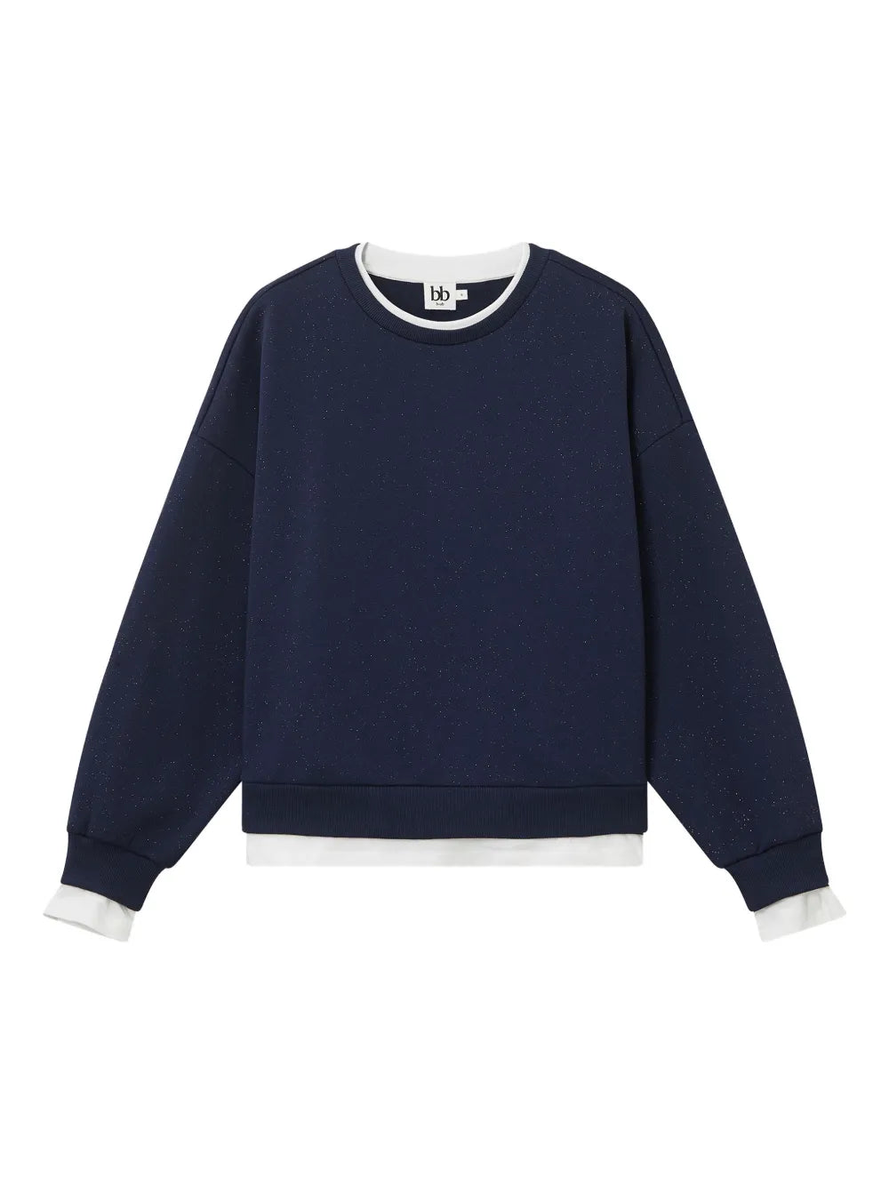 b+ab  glitter-detail layered sweatshirt
