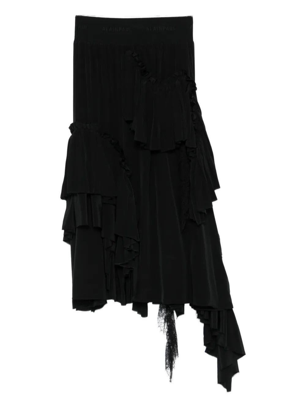 ALAINPAUL  draped asymmetric midi skirt