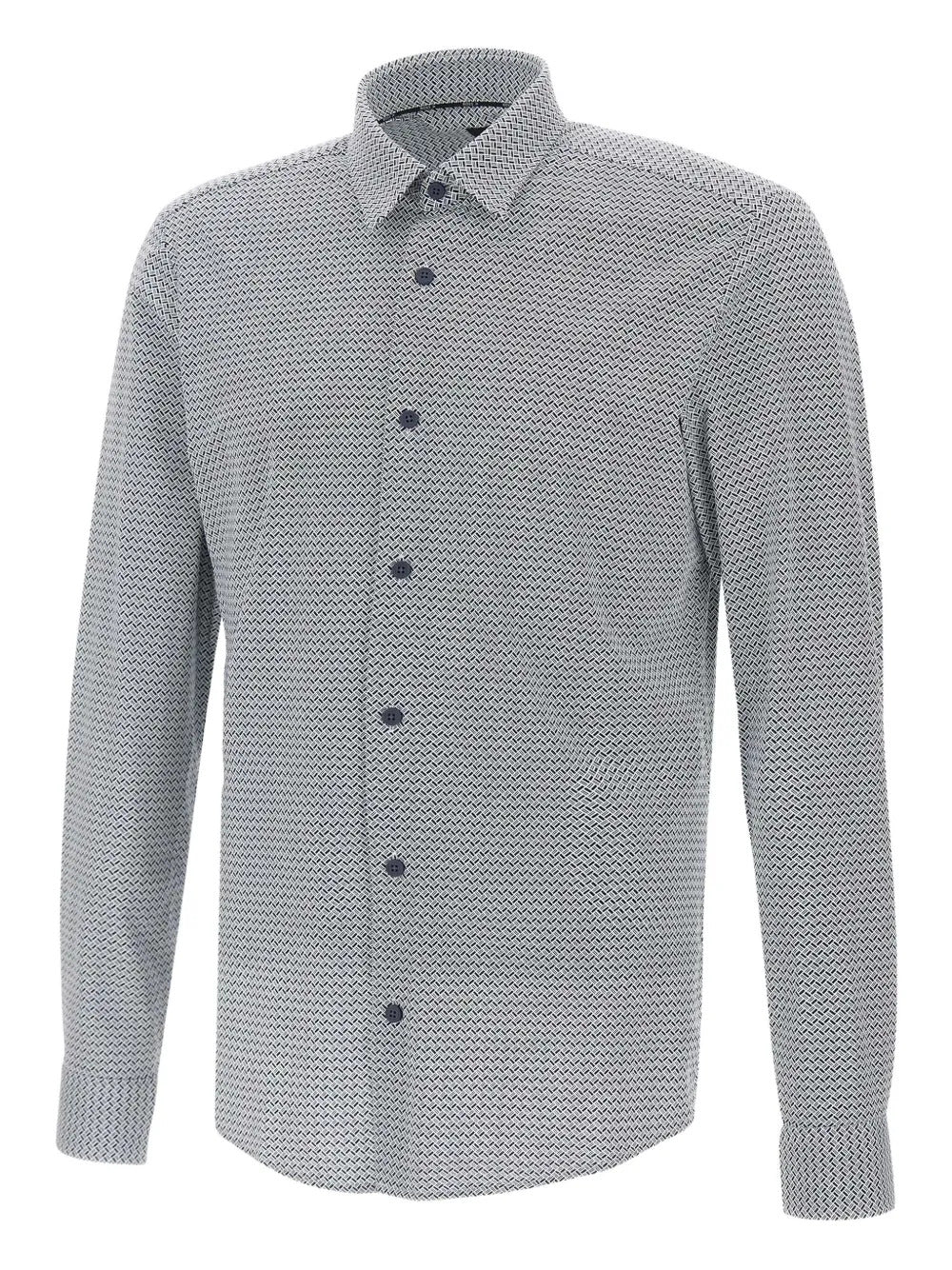 BOSS  geometric-pattern long-sleeve shirt