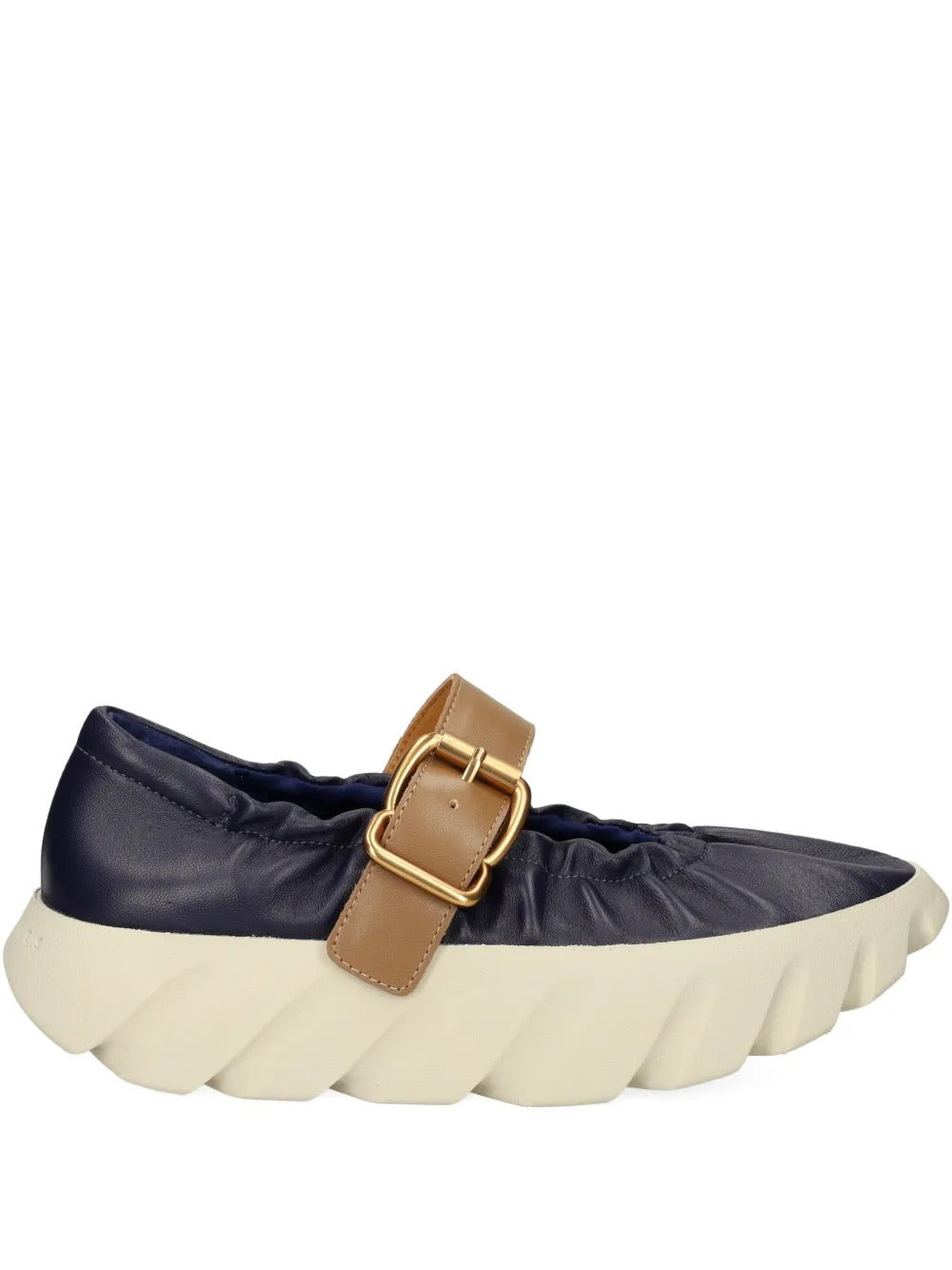 4CCCCEES  buckle-strap gathered flat pumps