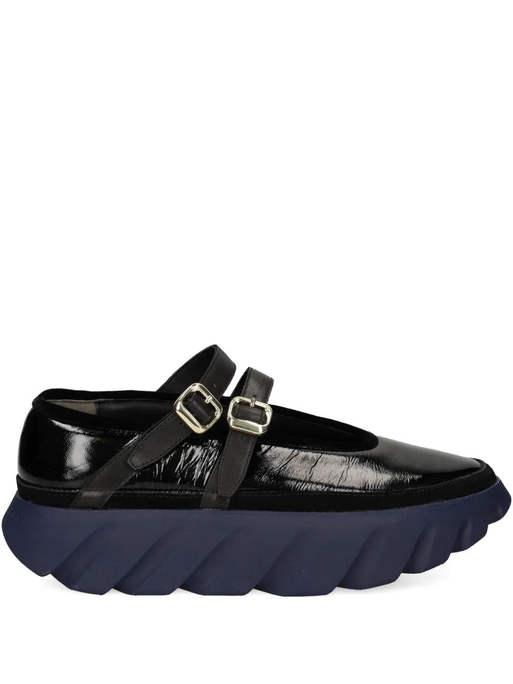 4CCCCEES  double-buckle leather flat pumps