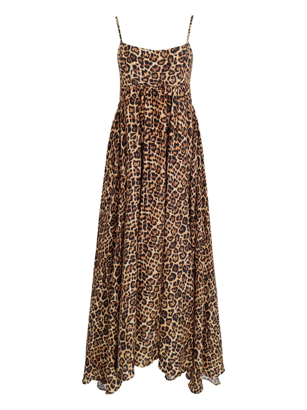 AZEEZA  Rachel spaghetti-strap leopard-print midi dress
