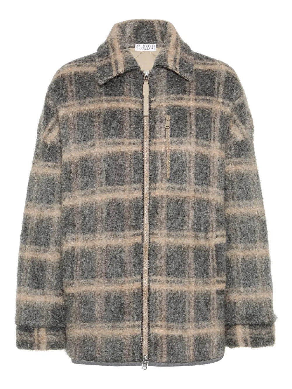Brunello Cucinelli  check knit jacket