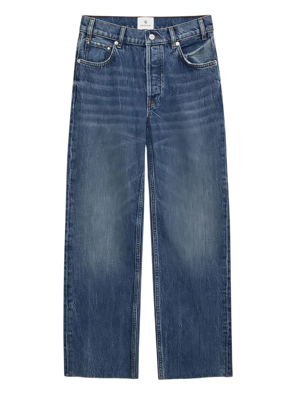 ANINE BING  Gavin button frayed jeans