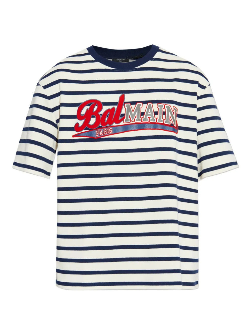 Balmain  logo-print striped T-shirt