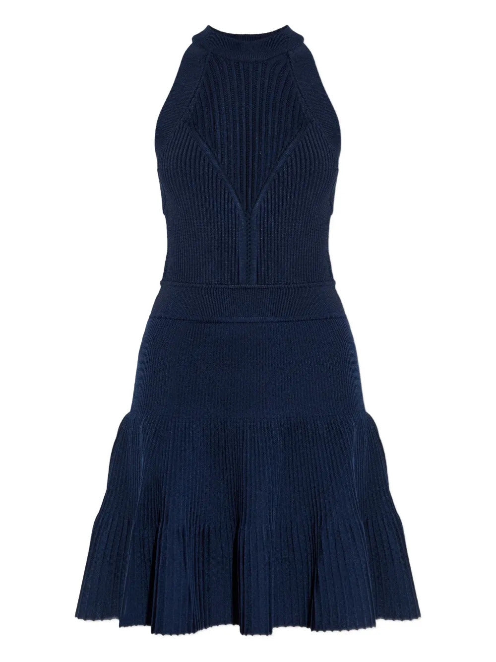 Balmain  ribbed halter mini dress