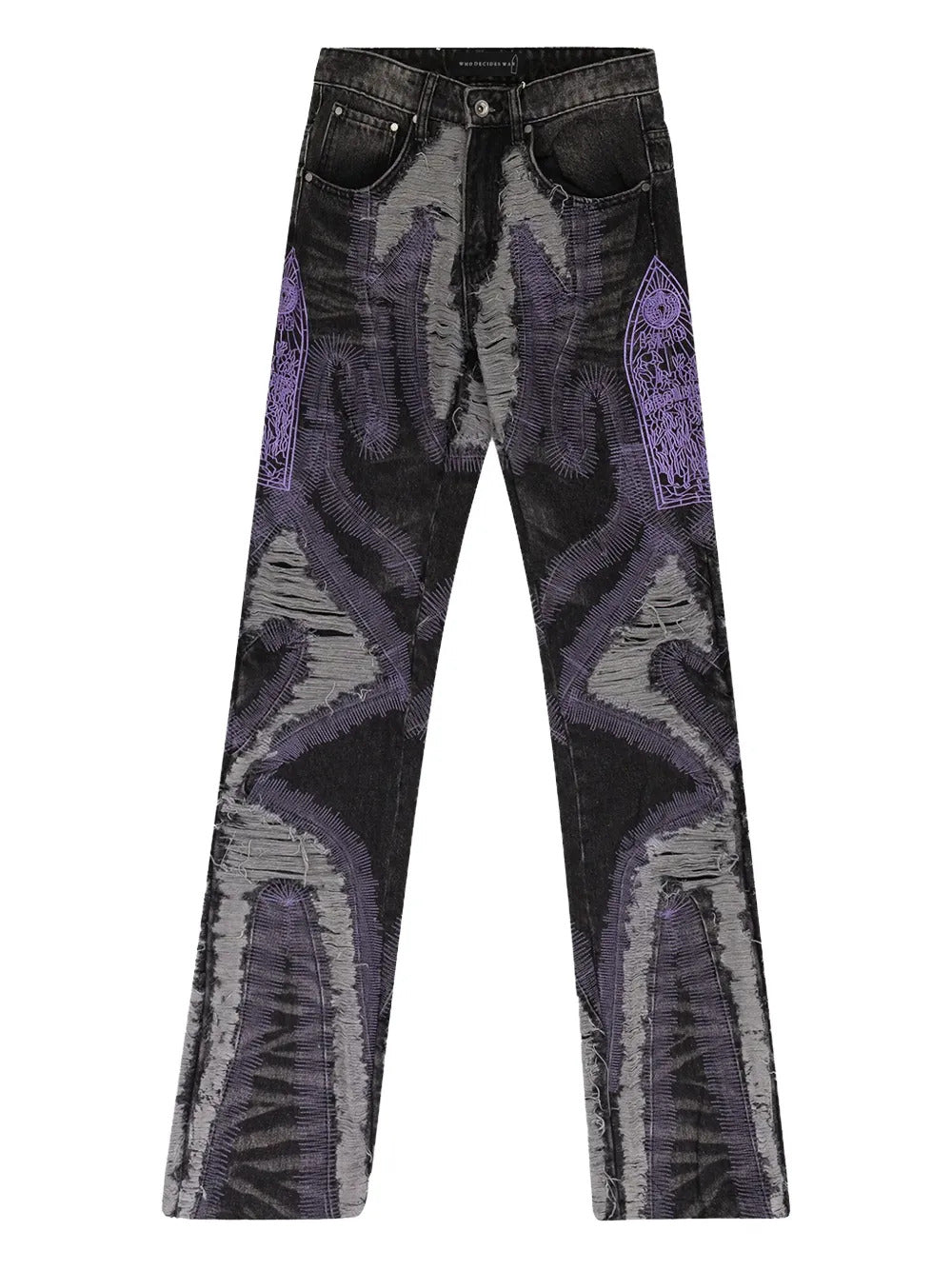 Who Decides War distressed-effect jeans