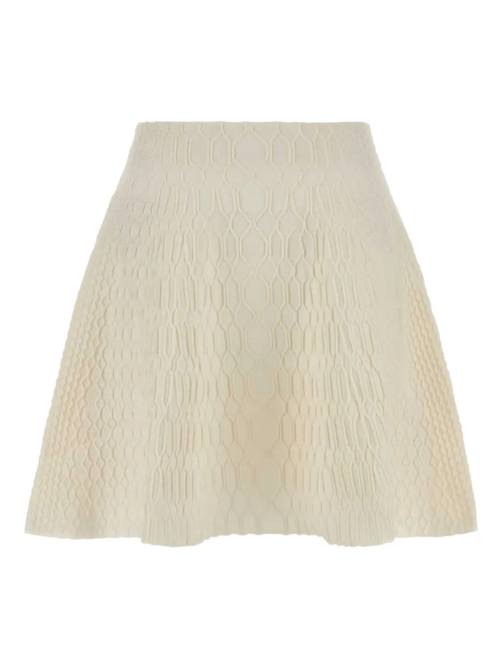 Balmain  flared crocodile-knit skirt